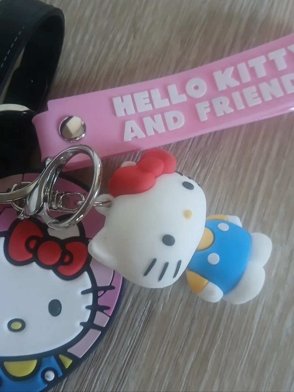 Hello Kitty Pink Heart Luggage Tag with Friends Charm And Lanyard Key Ring 2024
